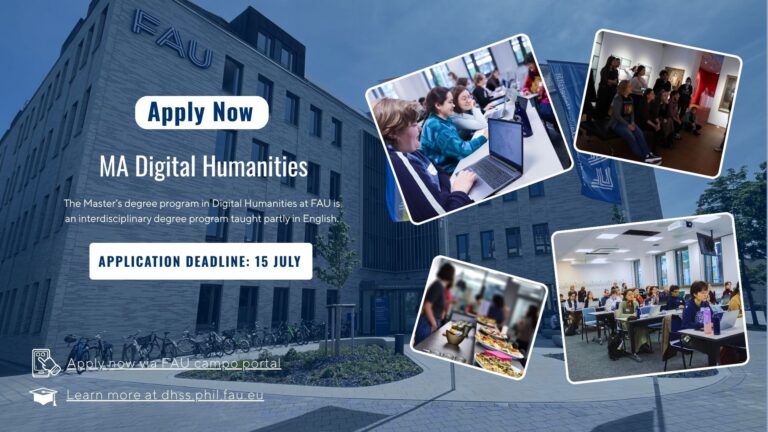 Apply now: M.A. Digital Humanities, Application deadline July 15